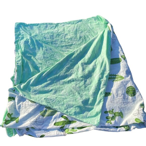 Bedding Collection green cactus duvet cover reversible cotton zip full Southwest - Picture 2 of 8